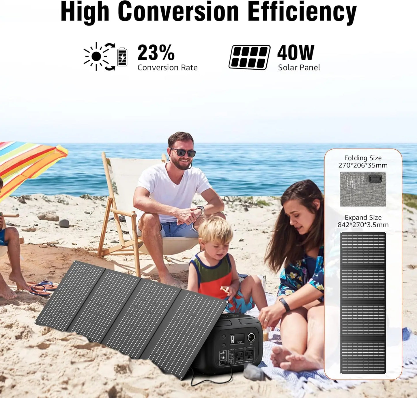 300W 260Wh Portable Power Station With 40W Solar Generator