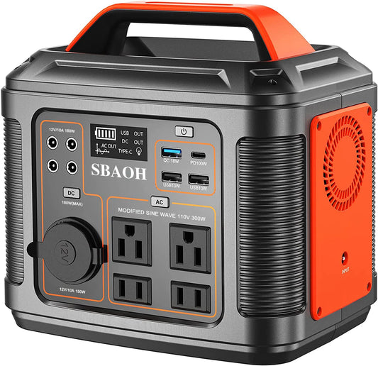Portable Power Station 300W 296Wh Solar Generator Quick