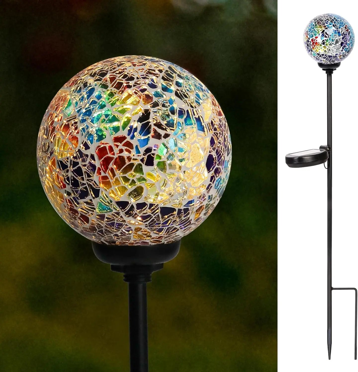 Solar Mosaic LED Garden Stake Light Waterproof Outdoor