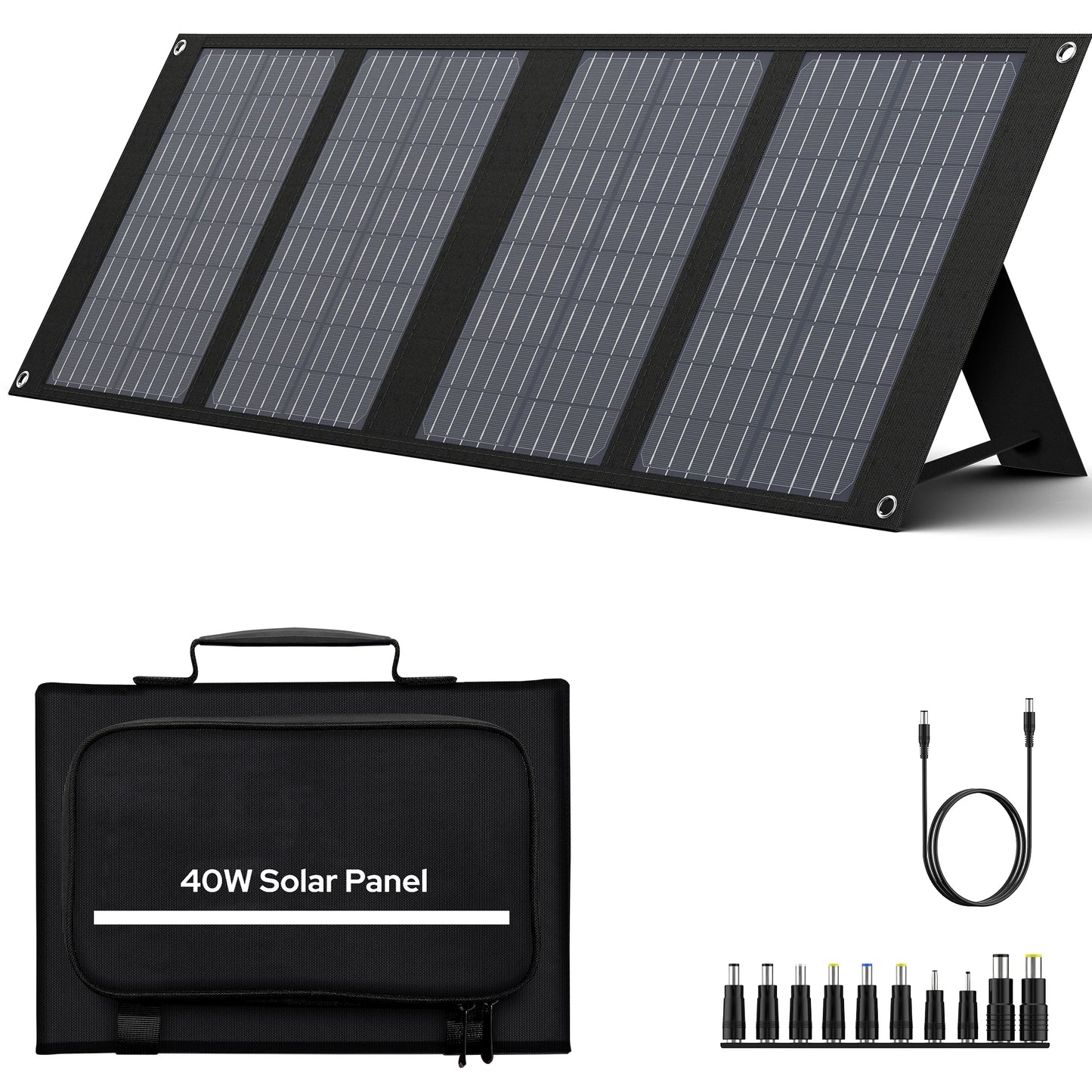 SinKeu Foldable Solar Panel 100W 60W 40W Portable Waterproof Solar Charger with USB DC Output for Power Station and Solar Generator