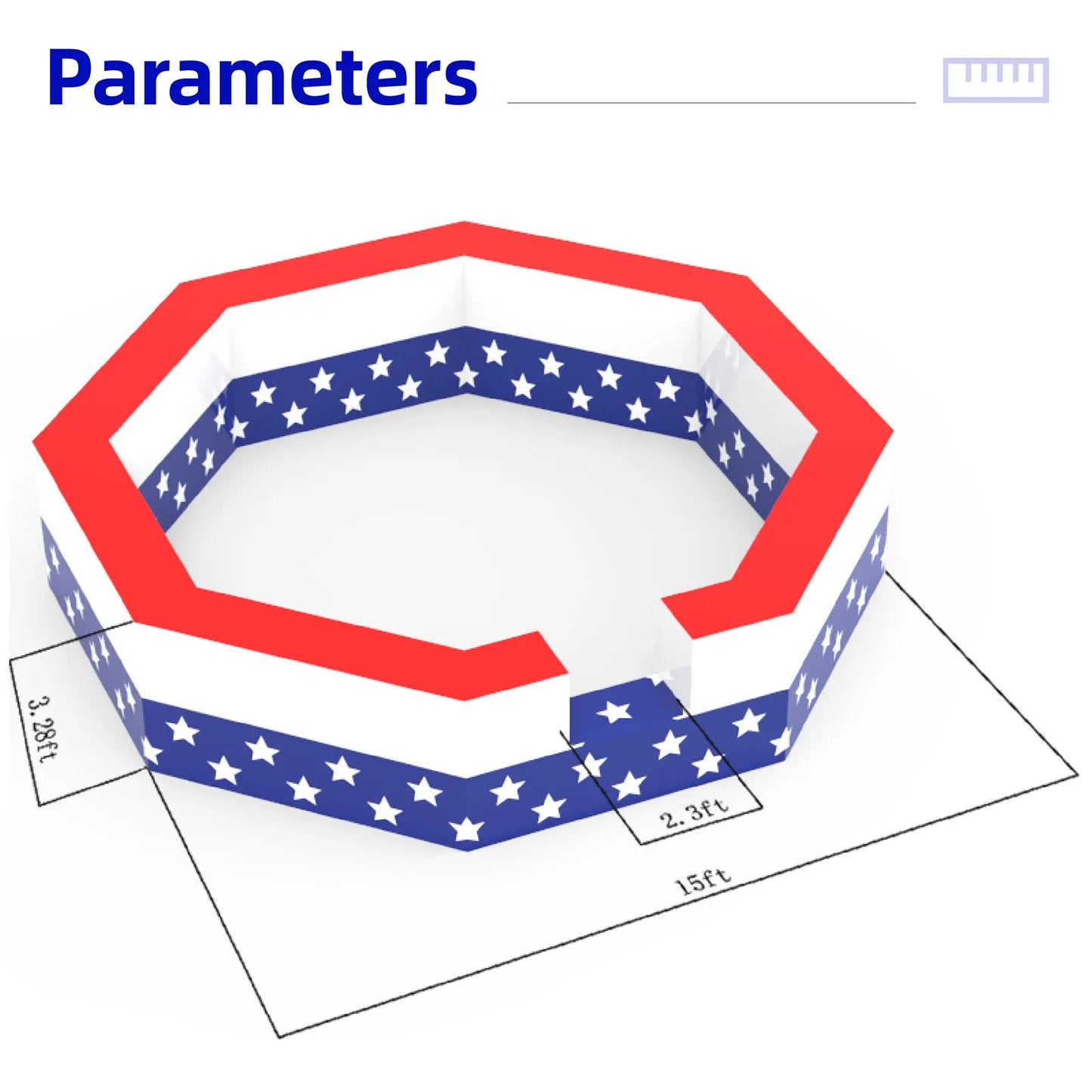 Gaga Ball Pit Inflatable 15FT with Air Blower Portable Gagaball Court for Kids Outdoor Sports Game