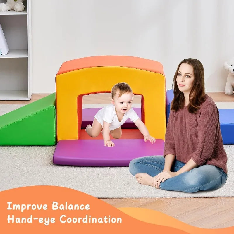 Linor Foam Climbing Blocks for Toddlers, 7/10 Pcs Climbing Toys for Toddlers 1-3 (5pcs) Games for Kids  Outdoor Toys