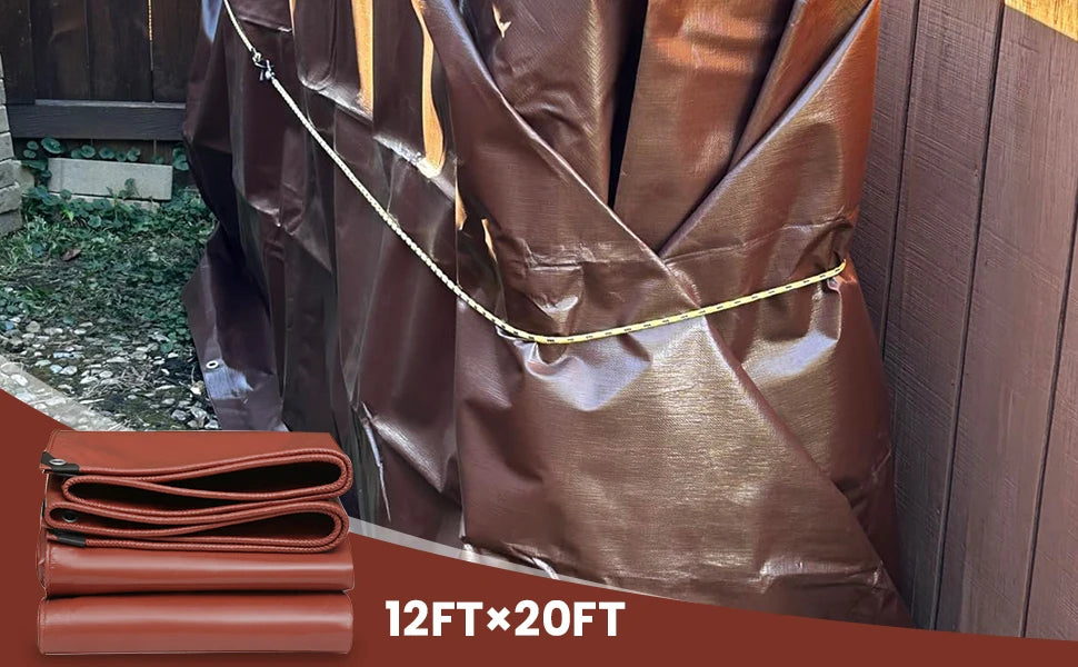 12 x 20 Ft Heavy Duty Waterproof PVC Tarp Outdoor Canopy