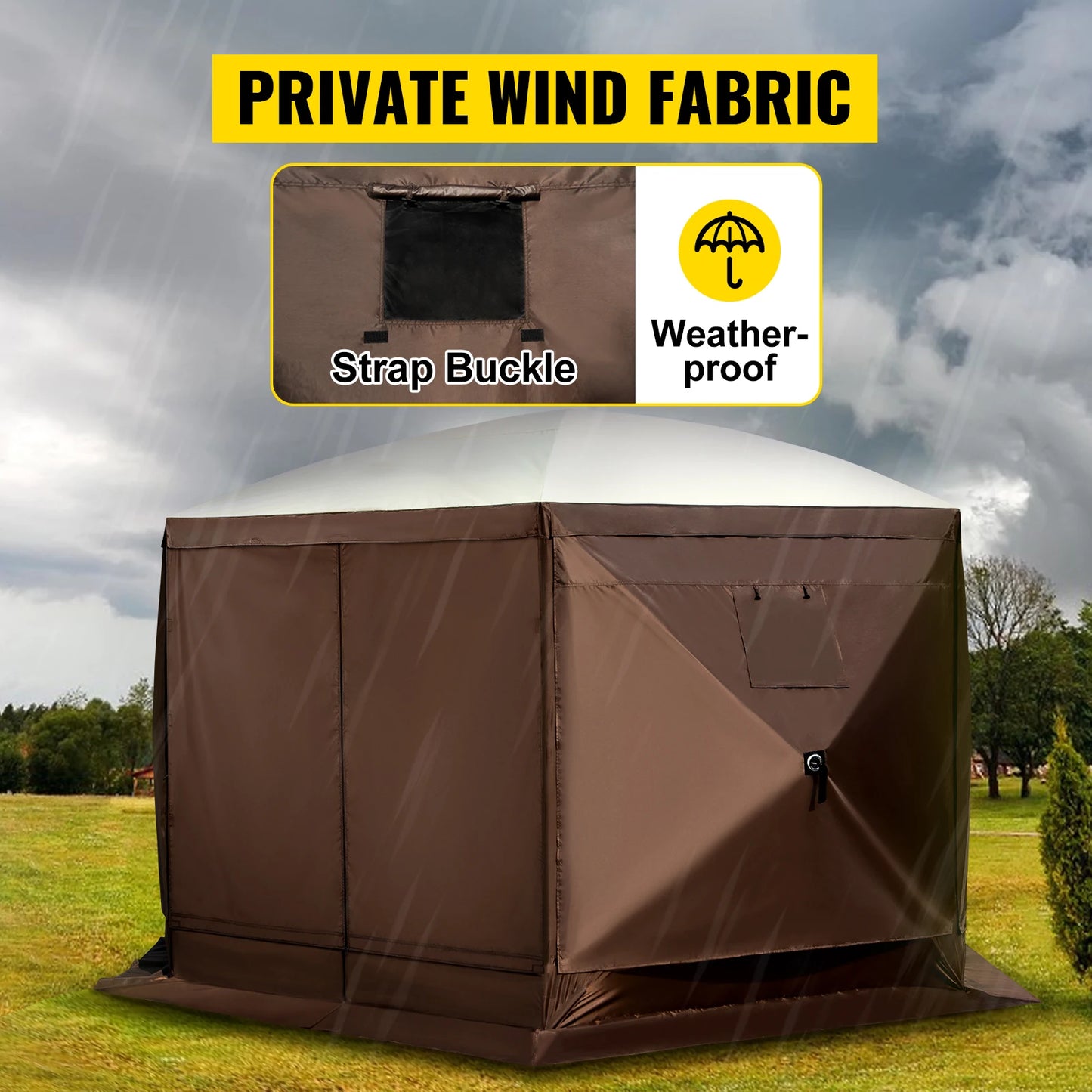 Vevor Pop Up 6 Sided Camping Gazebo Canopy 12 By 12