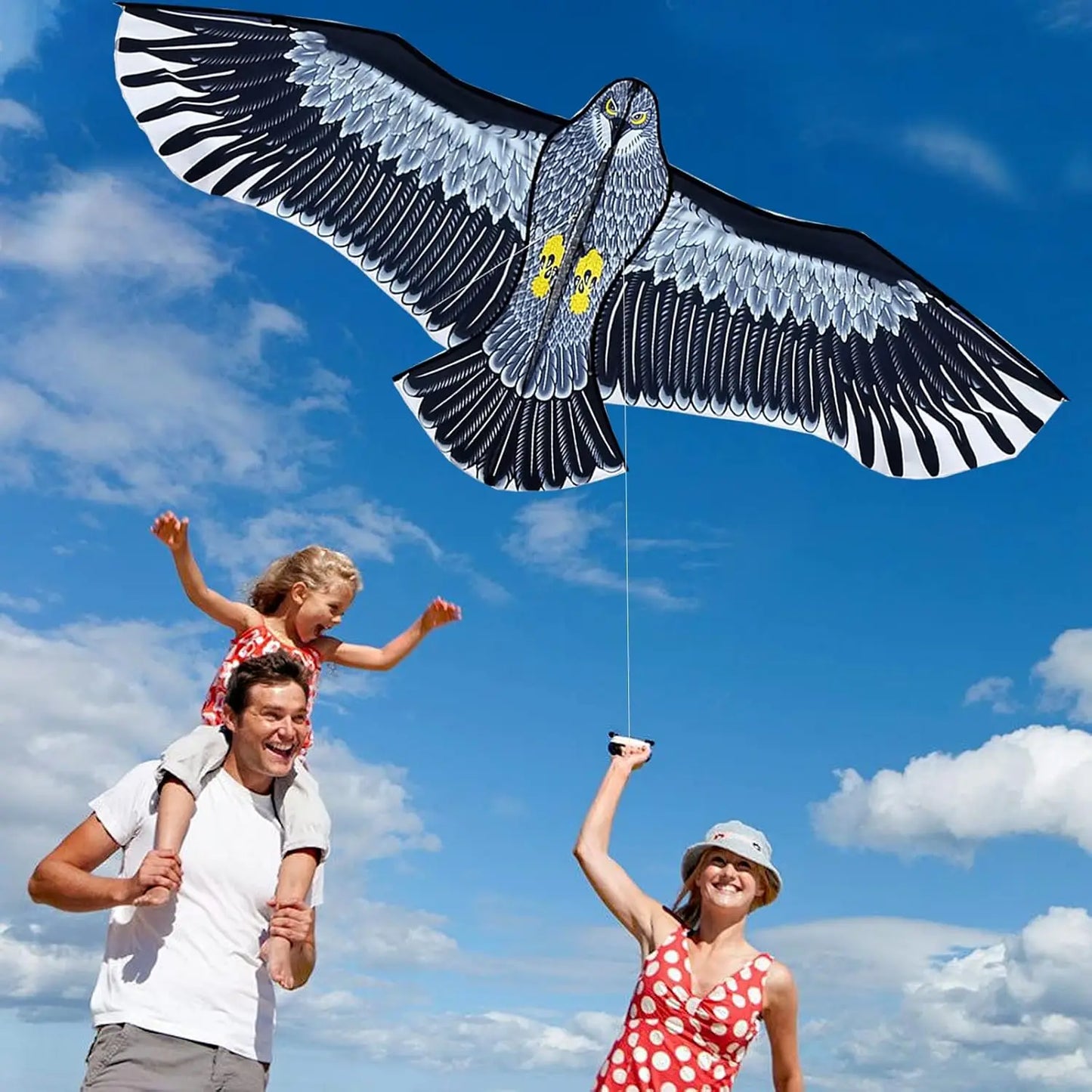 New Outdoor Fun Sports Huge 185cm Eagle Kite With Handle Line Novelty Toy For Adults And Kids Large Good Flying