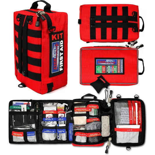 Ever Ready Industries Outdoor Protection and Workplace First Aid Kit Emergency Medical and Trauma Kit Color Coded