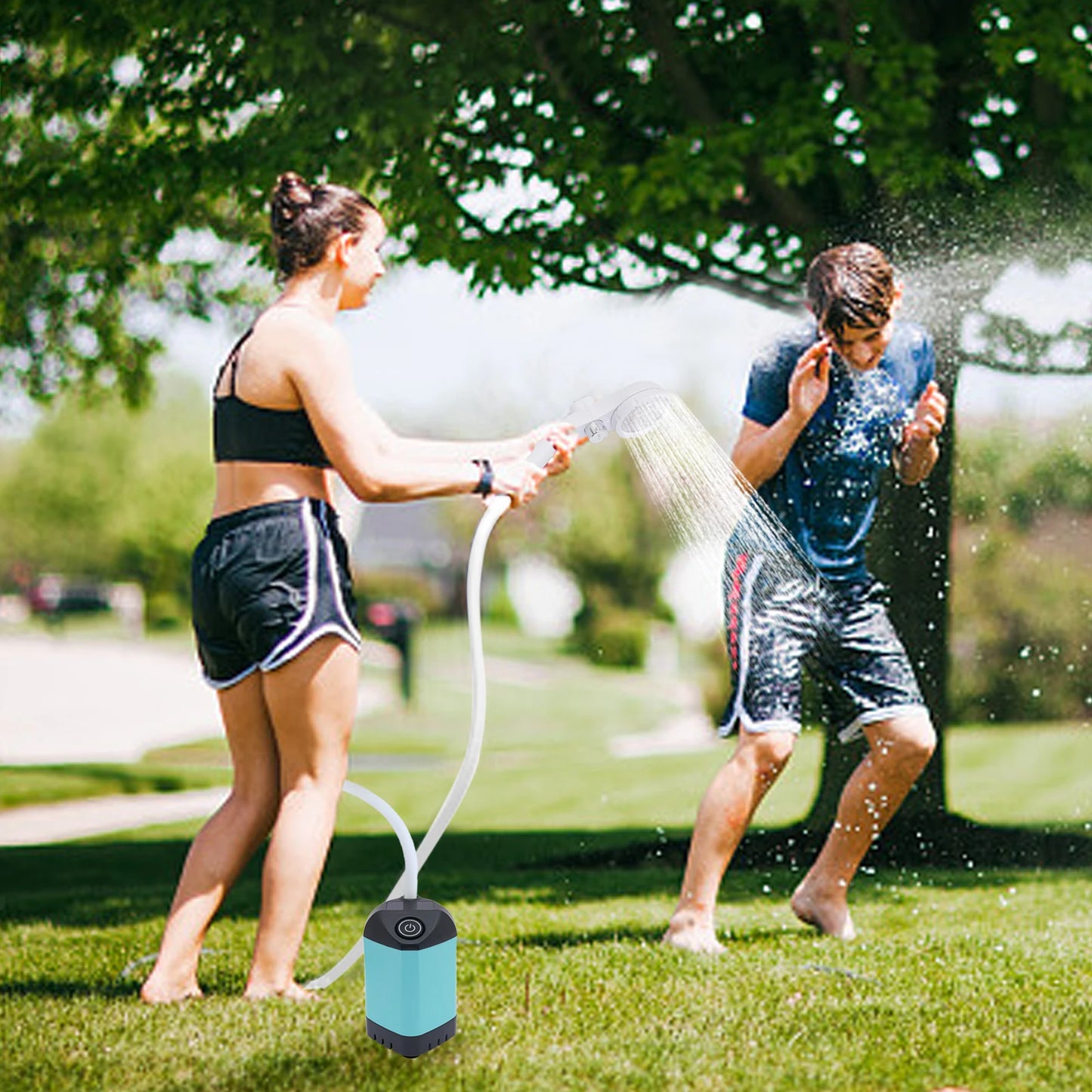 Portable Electric Camping Shower Pump Waterproof Digital