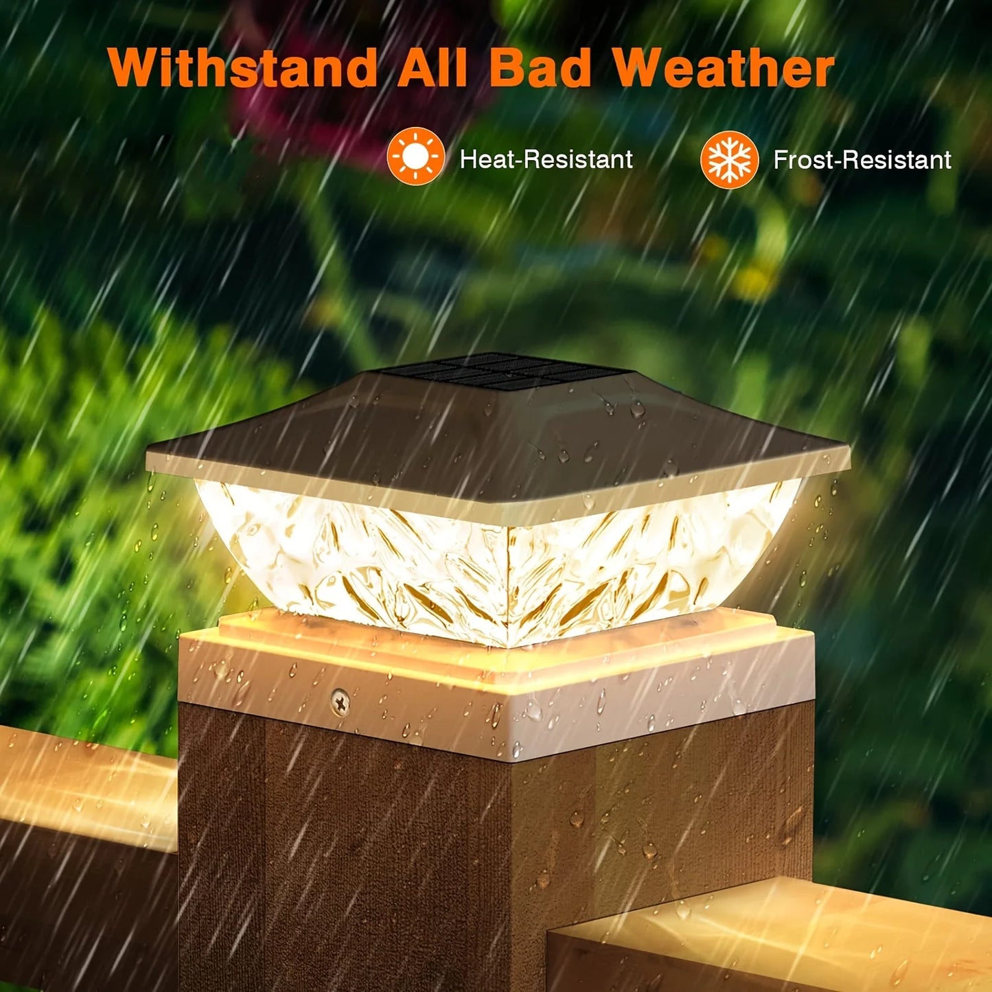 8 Pack Two Mode Solar Post Lights for 4x4 5x5 Posts