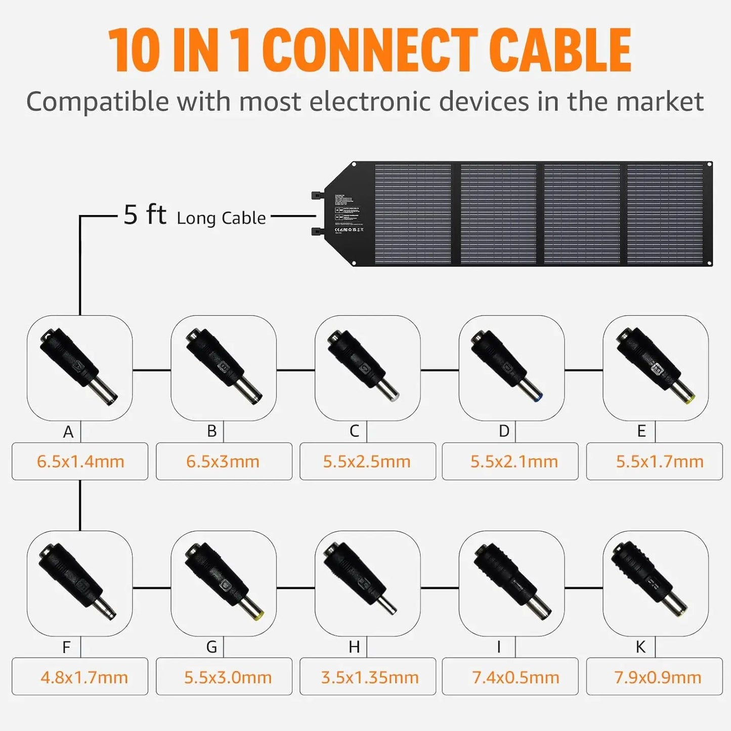 SinKeu Foldable Solar Panel 100W 60W 40W Portable Waterproof Solar Charger with USB DC Output for Power Station and Solar Generator