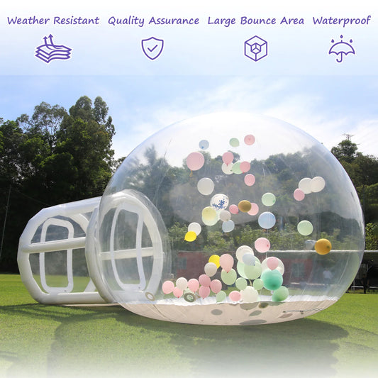 Inflatable 3M 10FT PVC Bubble House Children Toys Outdoor Commercial Castle With 1100W Air Blower And 100 Balloons