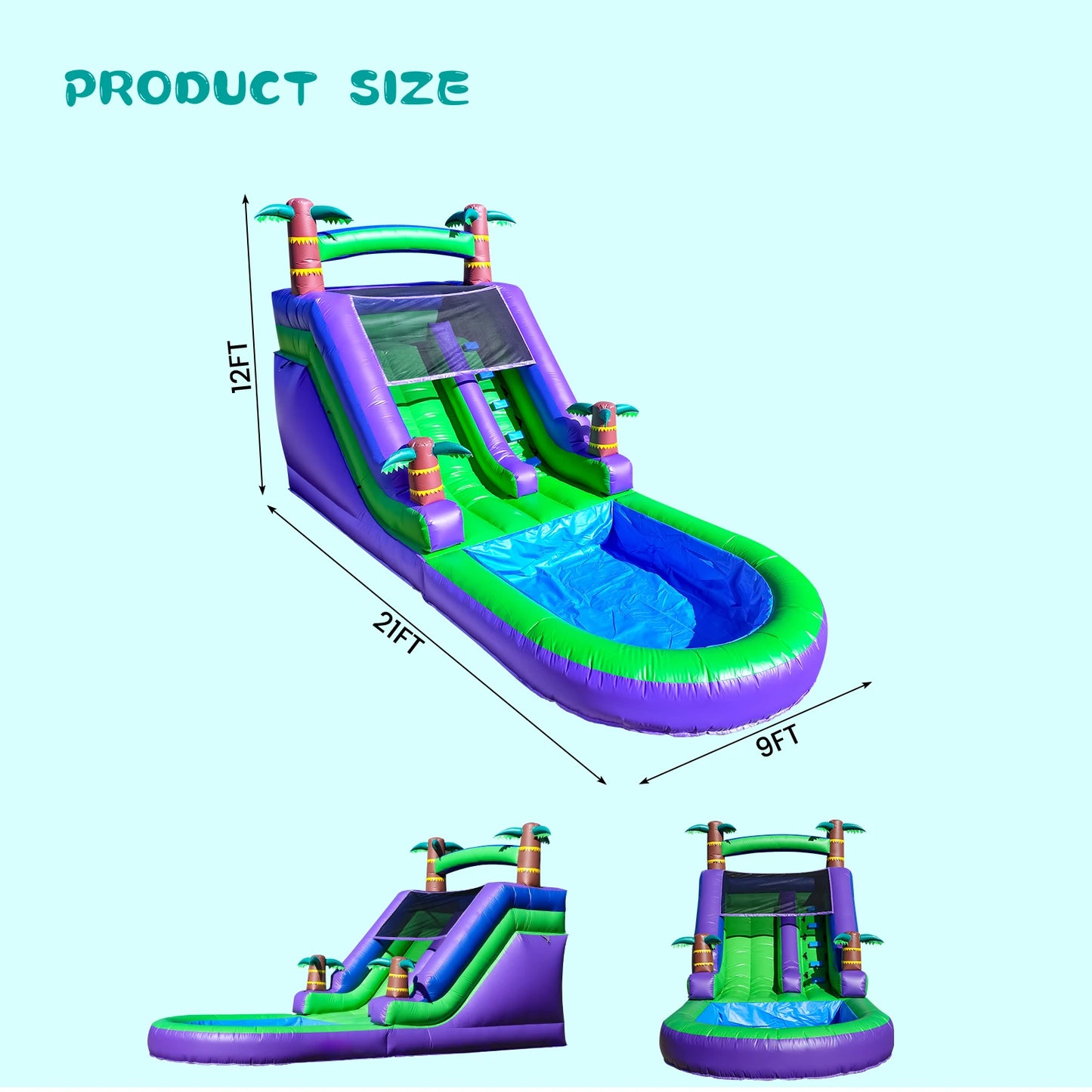 Giant Commercial PVC Inflatable Bounce House Tropical Water Slide for Kids Party Children's Playground Toys