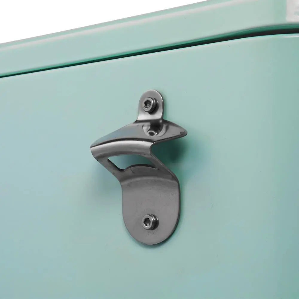 Portable Outdoor 80 Quart Rolling Patio Steel Party Cooler Cart Ice Chest Green