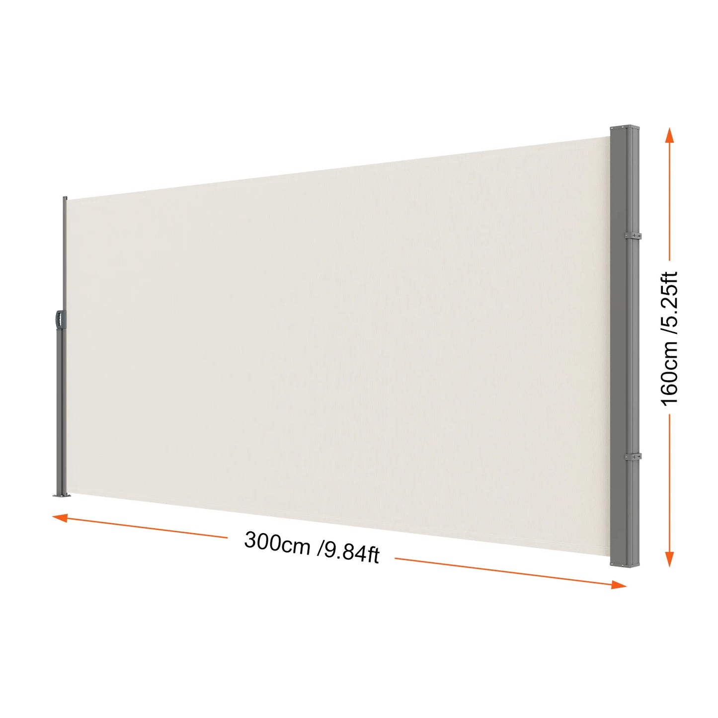 Retractable Side Awning Outdoor Privacy Polyester Waterproof