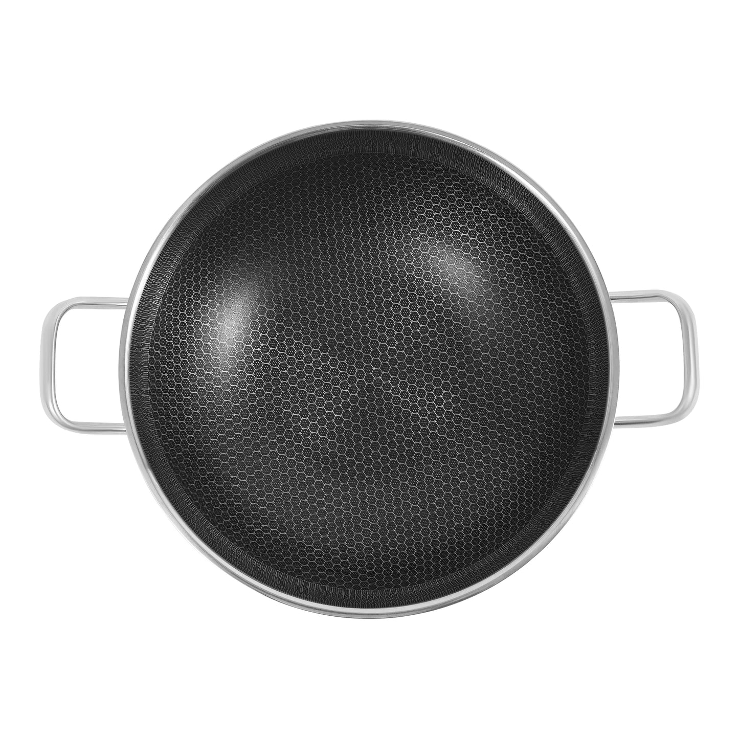 Stainless Steel Pan, Cooking Pan, Double-sided Honeycomb Frying Pan, Non-stick Pan with Lid Induction Cooker Gas Stove Universal