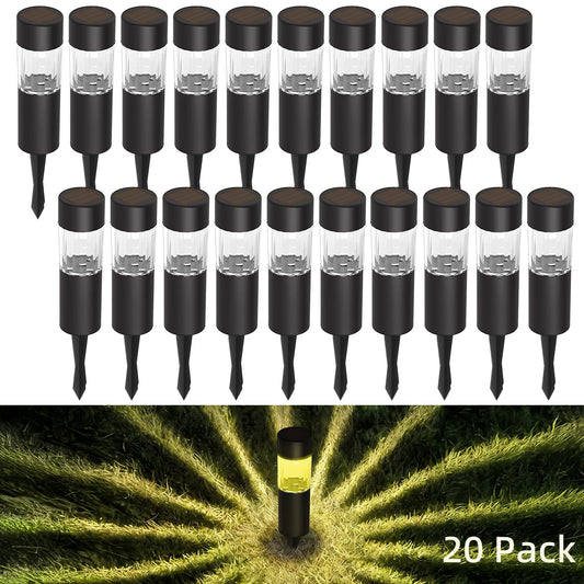 20 Pack Small Solar Pathway Lights Dusk To Dawn Warm