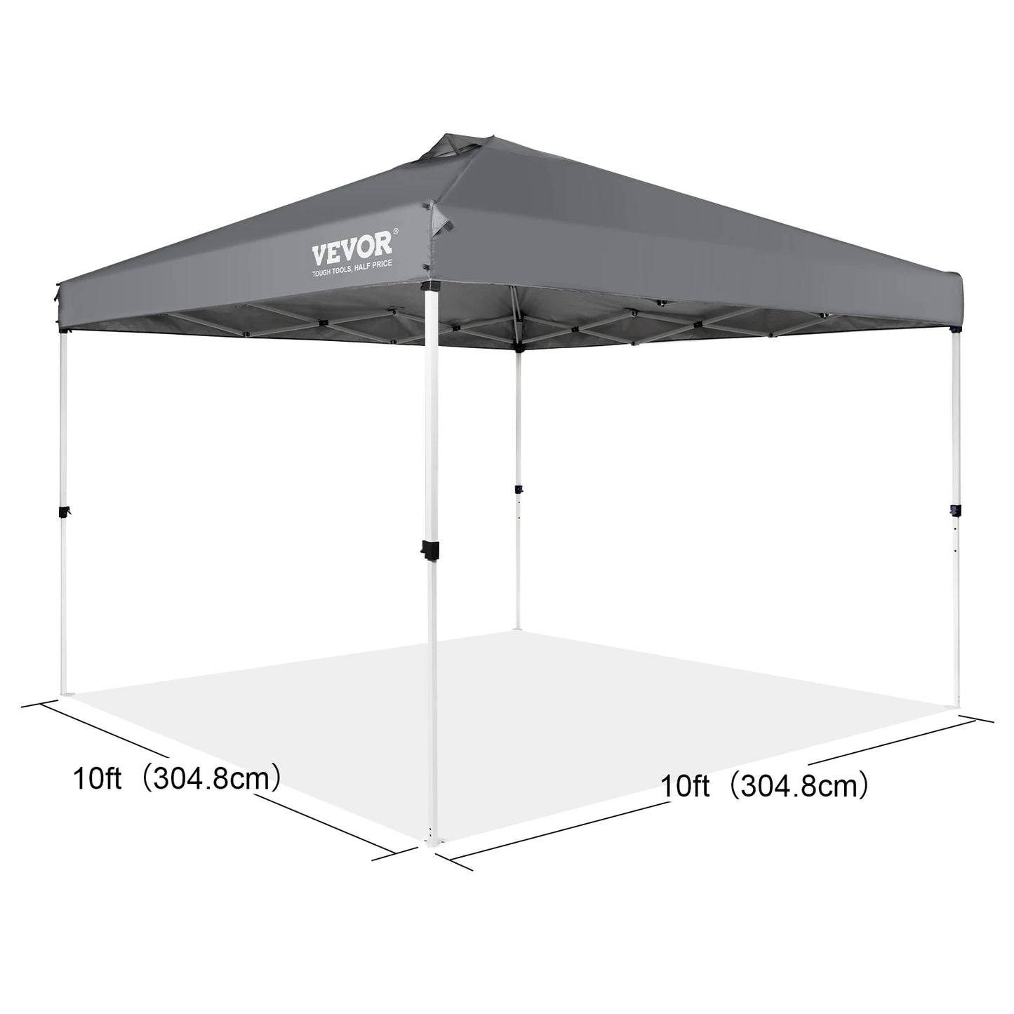 SucceBuy 10x10ft Pop Up Canopy Tent Waterproof Silver