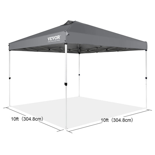 SucceBuy 10x10ft Pop Up Canopy Tent Waterproof Silver