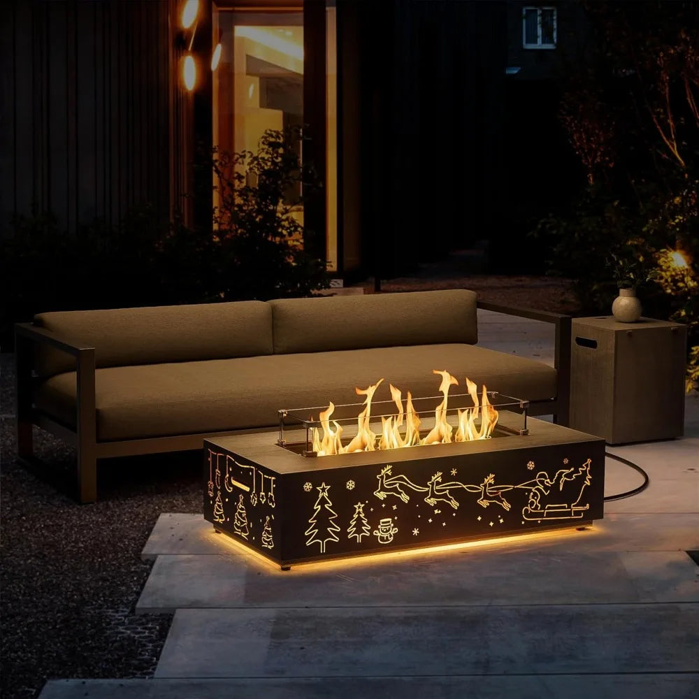 Propane Fire Pit Table 42 Inch Gas Fire Pits Outdoor Fireplaces Tabletop Fire Pit for Patio CSA Certified
