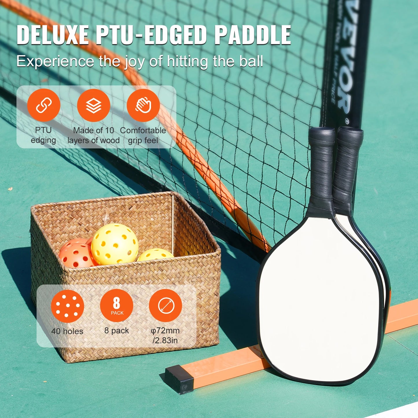 SucceBuy 22Ft Portable Pickleball Net System Full Court