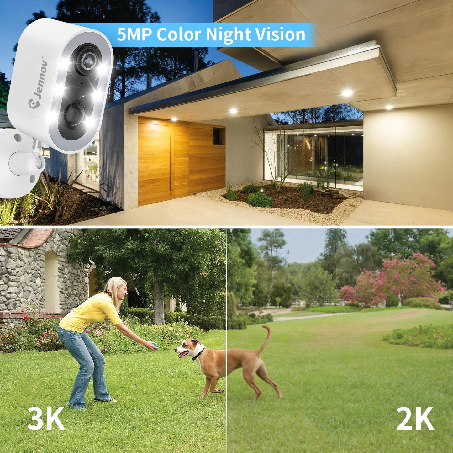 Jennov 5MP Wireless WiFi Battery Security Camera Outdoor