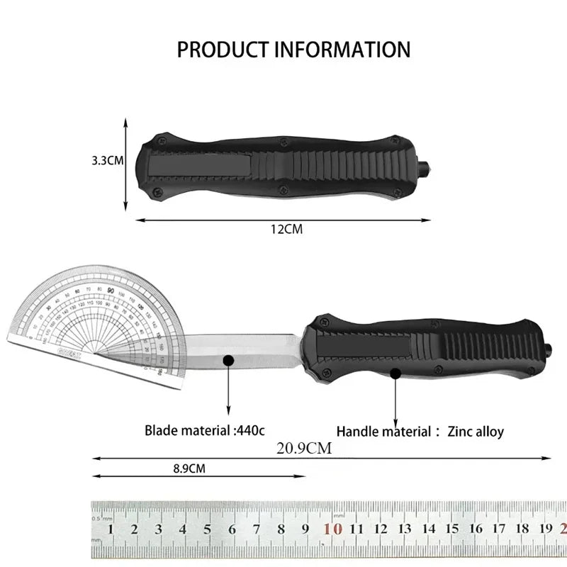 440C Blade Zinc Alloy Ergonomic Grip Survival Knife