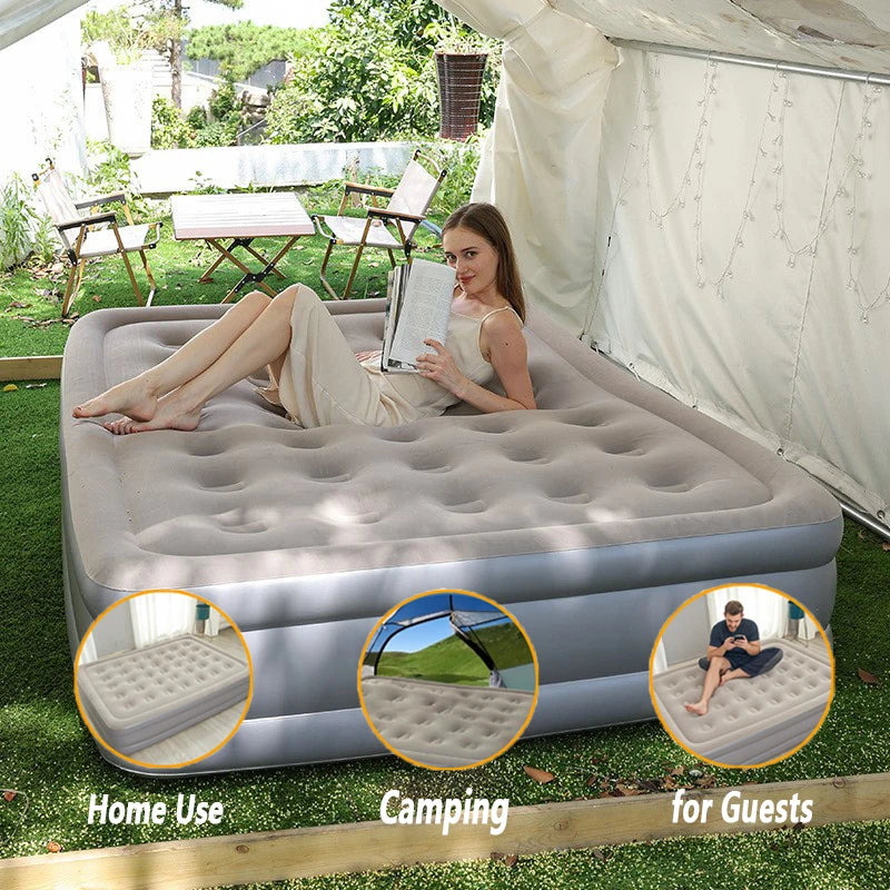 Camping Inflatable Air Mattress PVC Foldable With Pump