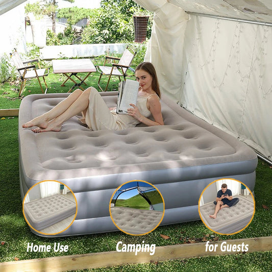 Camping Inflatable Air Mattress PVC Foldable With Pump