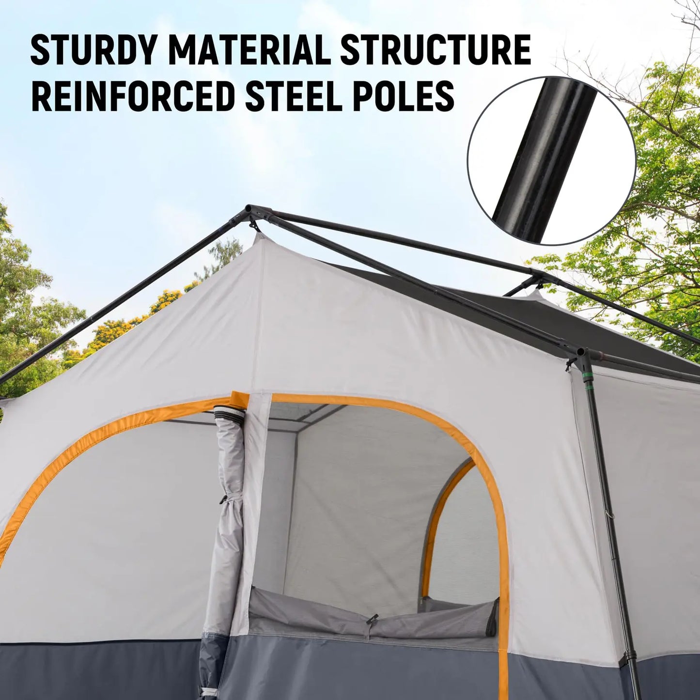 8 Person Camping Tent Portable Family Cabin Tent Windproof