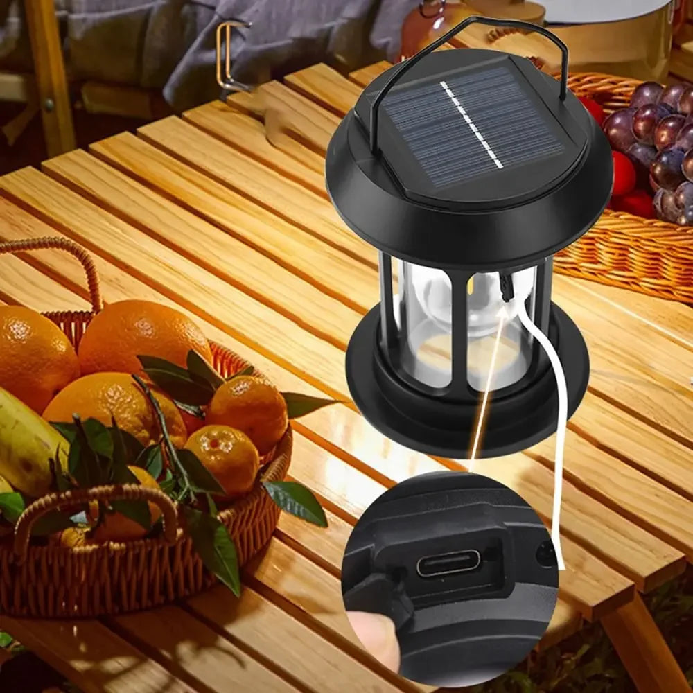Type C Rechargeable Solar Camping Lantern Waterproof Durable