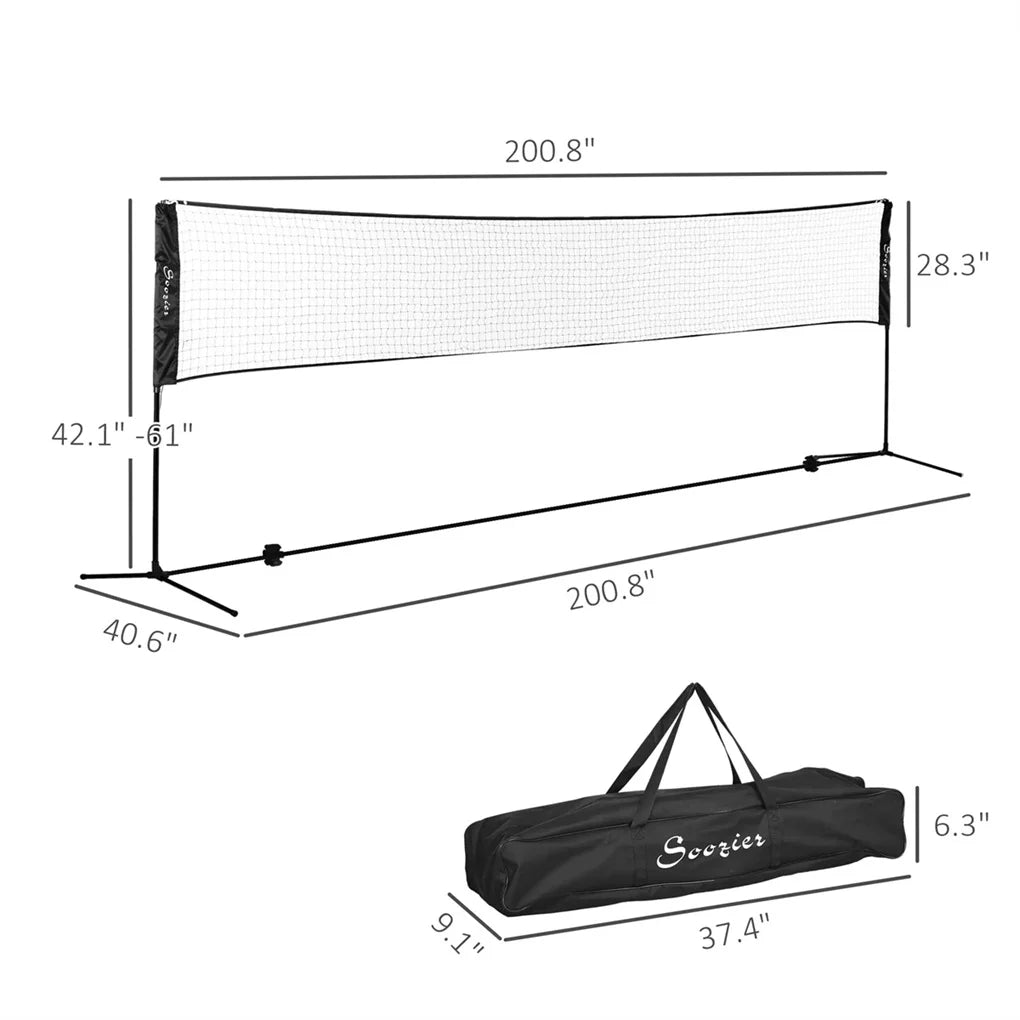 New Portable Badminton Set with Adjustable Height for Badminton and Volleyball