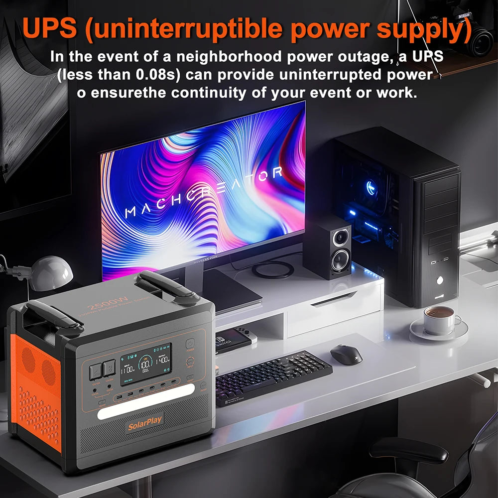 SOLARPLAY Portable Power Station 2500W 2300Wh Generator