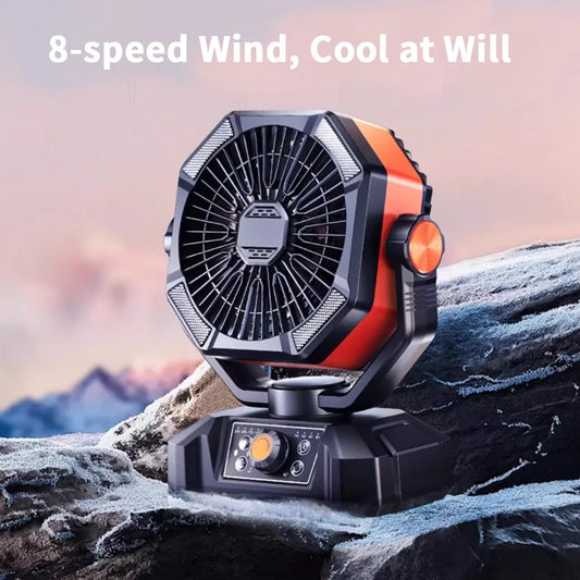 Portable Camping Fan With 20000mAh Battery And LED Lantern