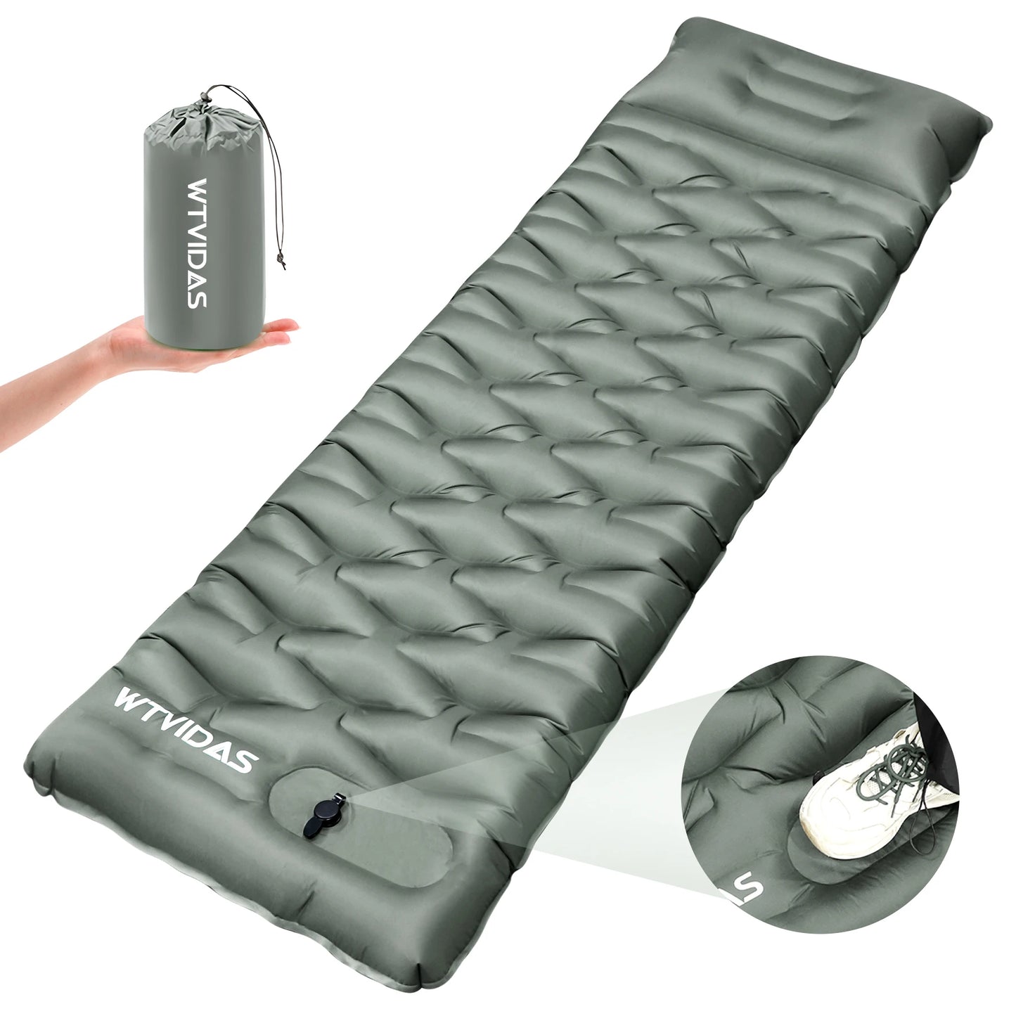WTVIDAS Oversized Camping Sleeping Pad 4.2 Inch Inflatable
