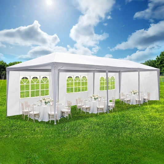 10 X 30 Outdoor Waterproof Gazebo Canopy Tent White