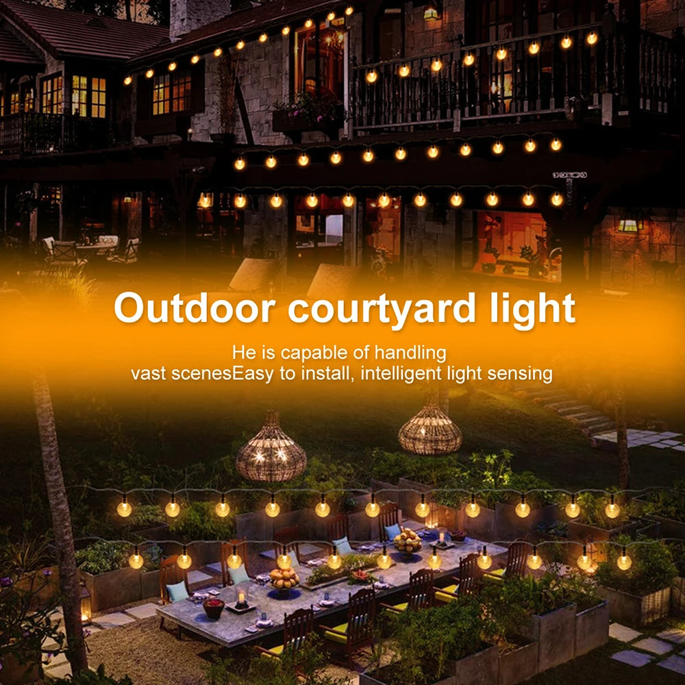 Solar Bubble Ball String Lights Outdoor 8 Modes IP44