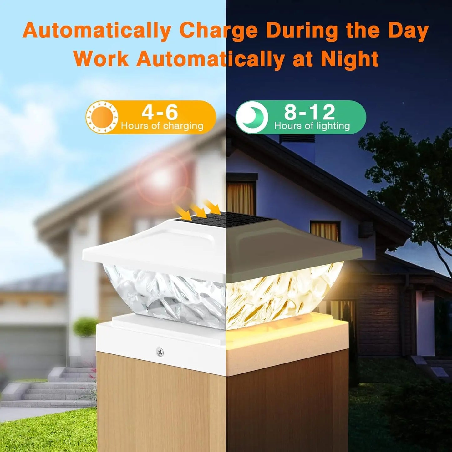 Bright Solar Post Deck Lights White For 4x4 4.5x4.5 5x5