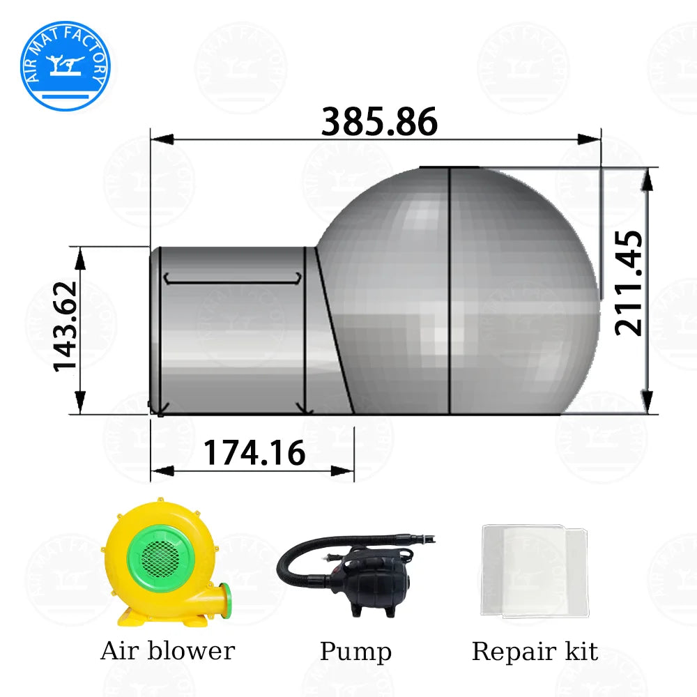 Transparent Inflatable Bubble Dome Tent PVC With Blower