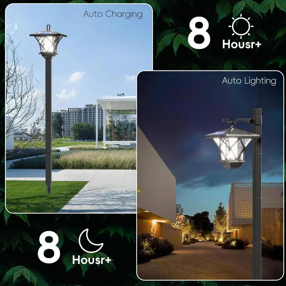 Vintage Solar Post Light Waterproof Lamp For Patio Garden