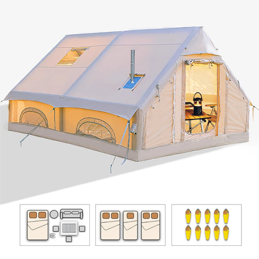 Large Inflatable Camping Tent 12P With Hand Pump Easy Setup