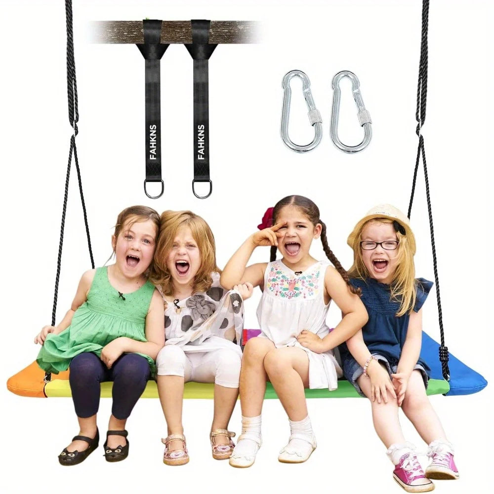 800lb Giant 60 Inch Platform Tree Swing for Kids and Adults Wear Resistant with 2 Hanging Straps Available in 6 Colors