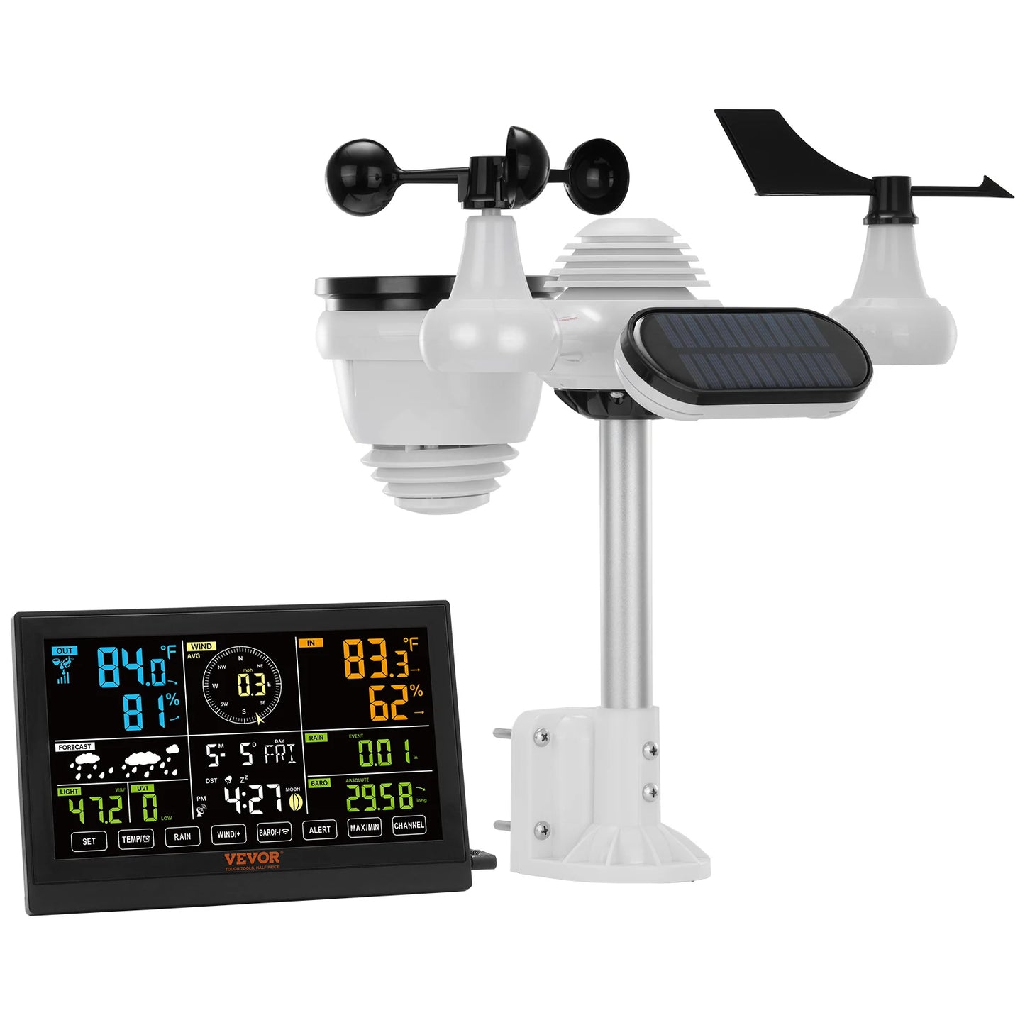 SucceBuy 7 In 1 Wireless Weather Station Large Color Display