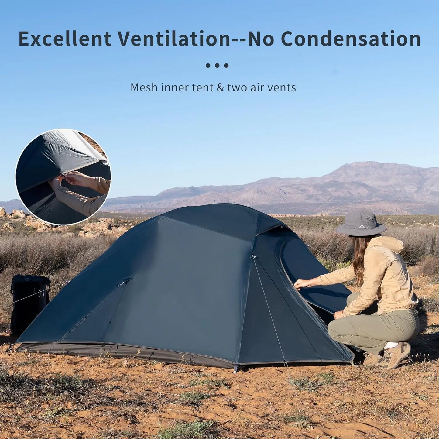 Cloud Up 3 Person Lightweight Backpacking Tent 3 Season