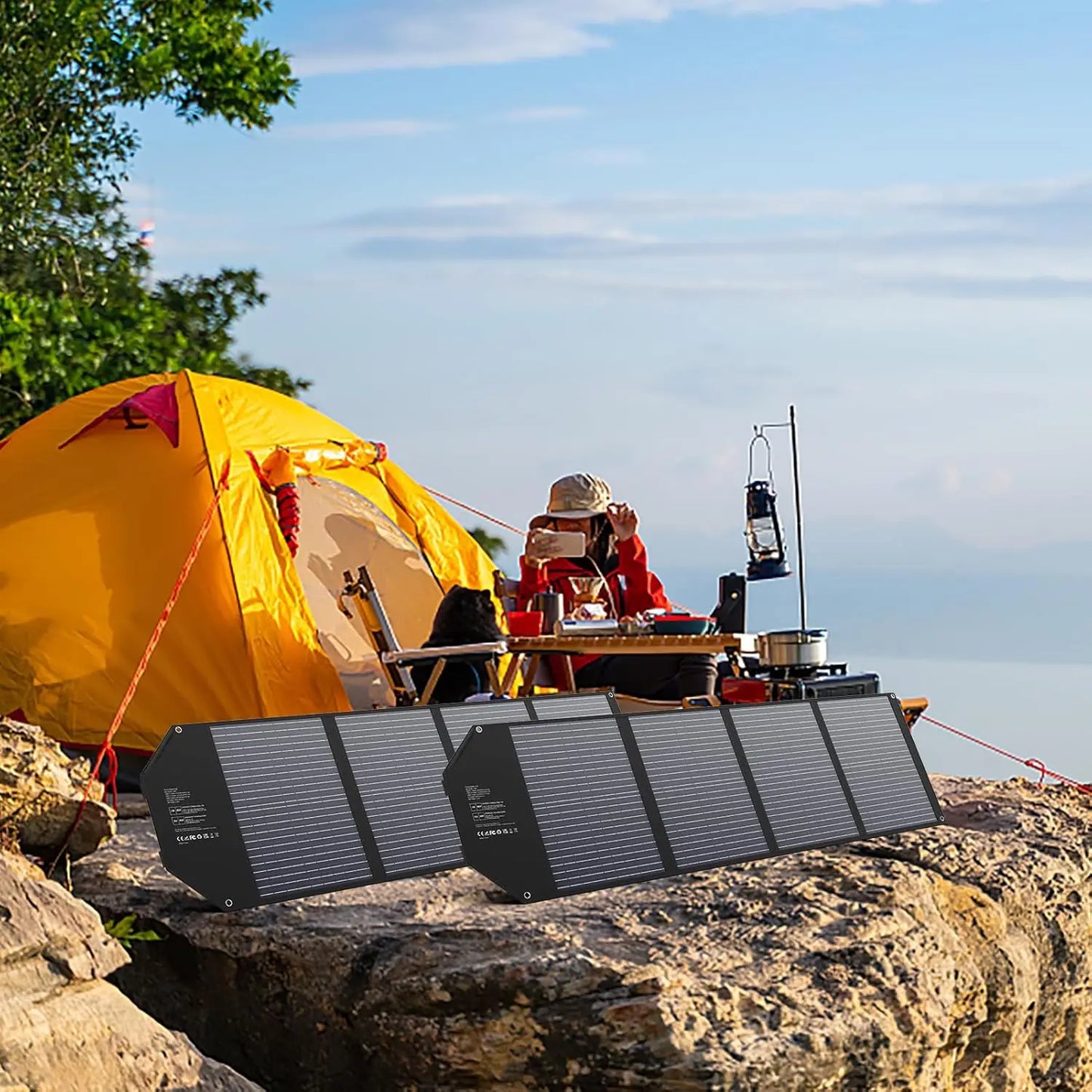 SinKeu Foldable Solar Panel 100W 60W 40W Portable Waterproof Solar Charger with USB DC Output for Power Station and Solar Generator