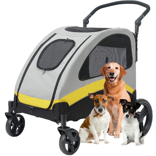 Dog Stroller Foldable Four Wheel Pet Jogger Wagon 55 Kg