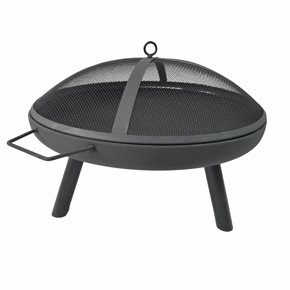 Portable Round Fire Pit Grill Fireplace Backyard Party Stove Iron Brick Color
