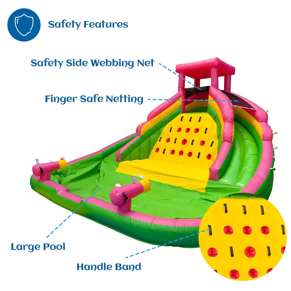 King Inflatable Summer Outdoor Slide Air Bounce Water Amusement Play Equipment Inflatable Water Double Slide Bubble Ball Pit