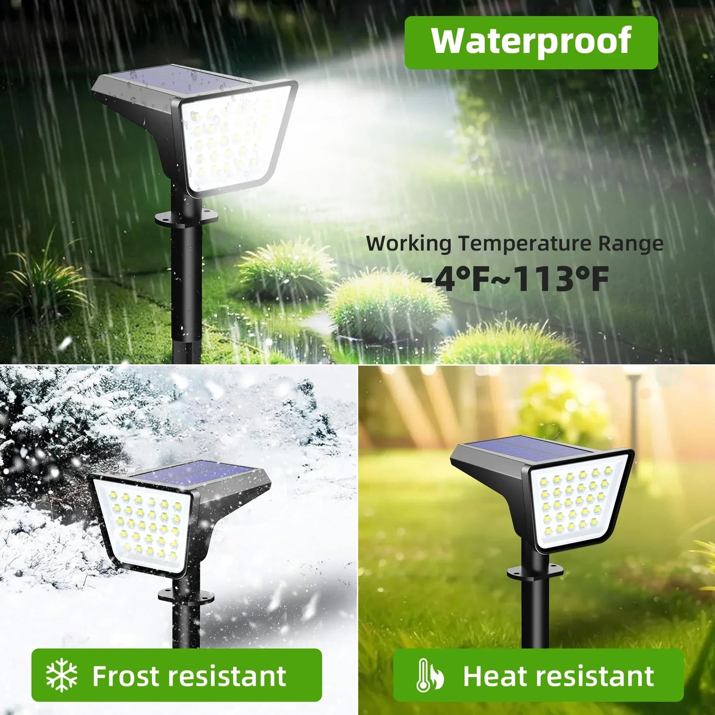 4 Pack Waterproof Solar Street Lights For Yard Garden