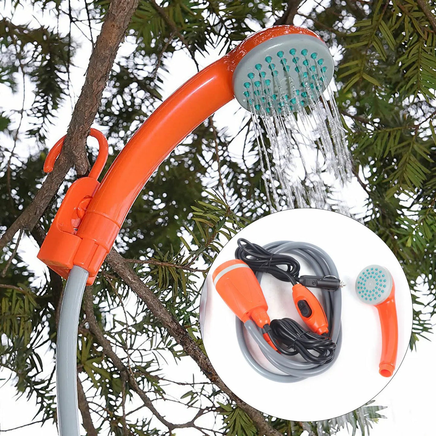 62W 12V Portable Outdoor Camping Shower Pump For Hiking