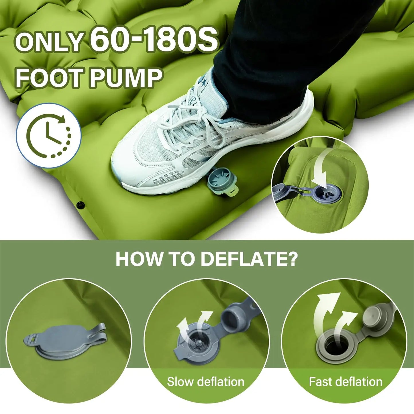 Westtune Double Inflatable Sleeping Pad 4 Inch Thick
