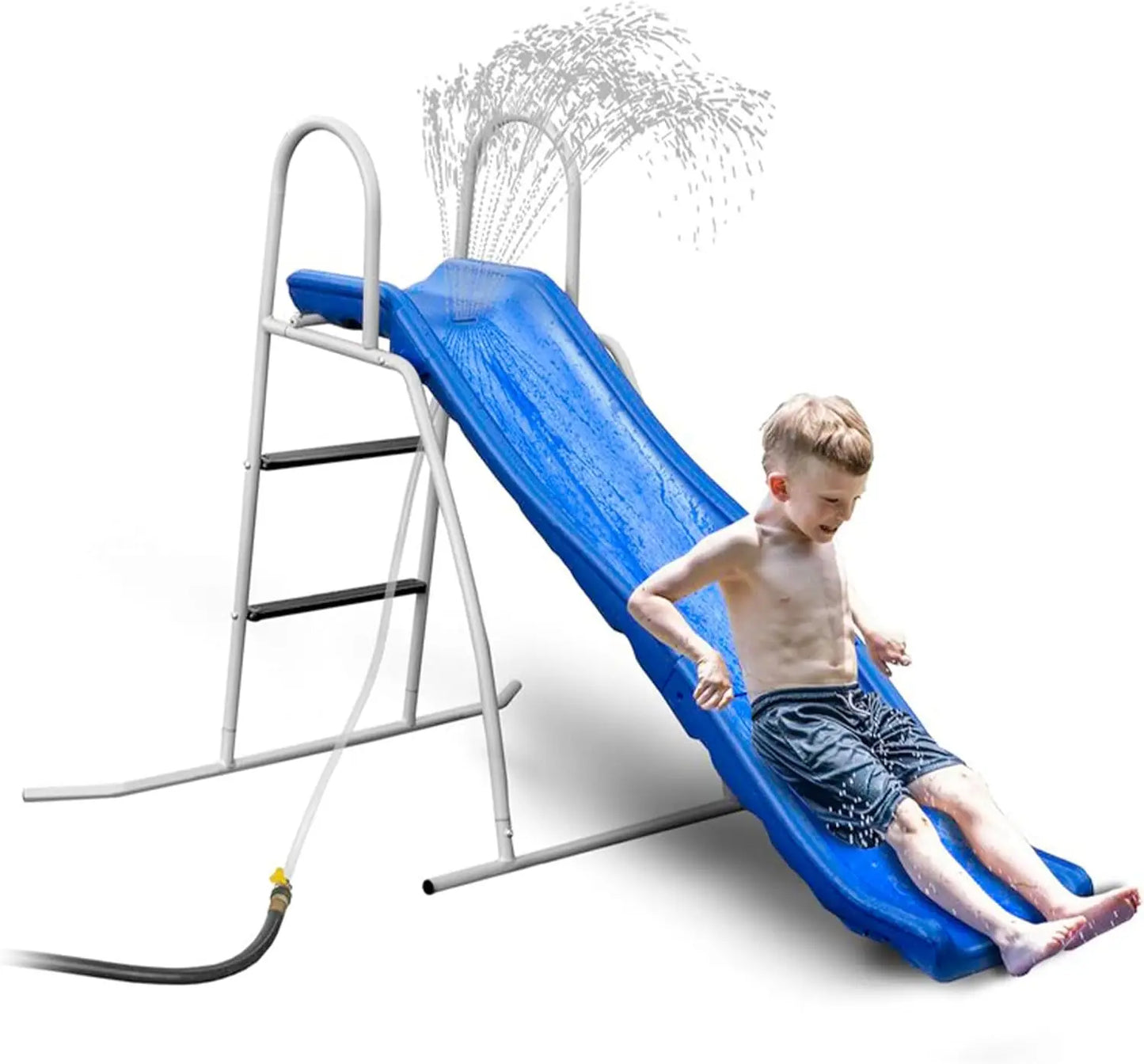 Water Wave Slide Plus for Kids Ages 3 to 8 Freestanding Outdoor Waterslide with Built-in Adjustable Sprinkler and Ground Tarp